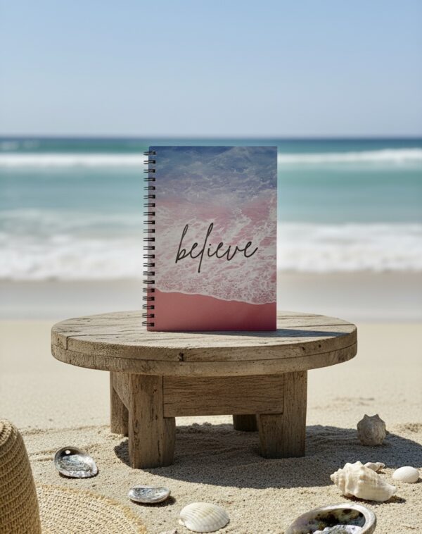 "Believe" A5 Notepad / Wiro-Unruled 160 Pages /Softboard