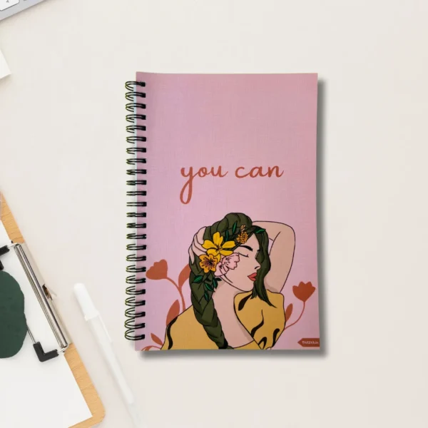 "You Can" A5 Notepad / Wiro-Unruled 160 Pages /Softboard
