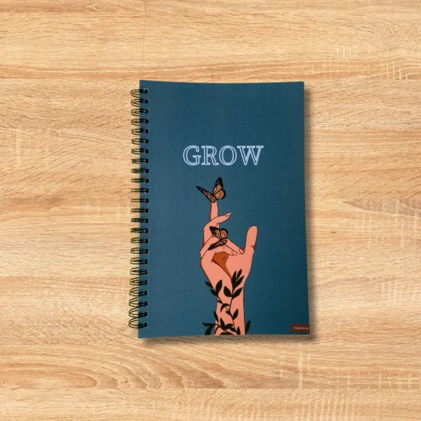 "Grow" A5 Notepad / Wiro-Unruled 160 Pages /Softboard