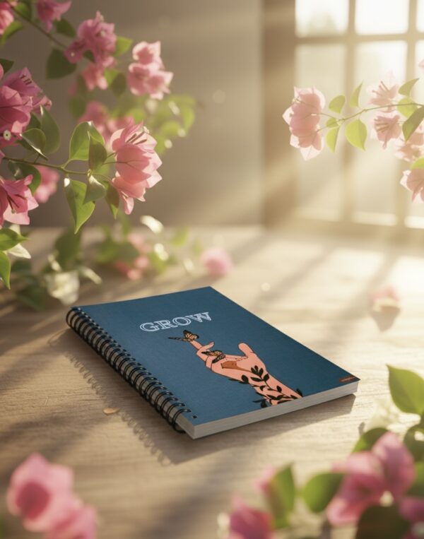 "Grow" A5 Notepad / Wiro-Unruled 160 Pages /Softboard