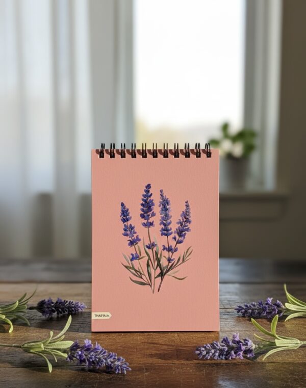 "Asthetic Flower" A6 Notepad / Wiro-Unruled 120 Pages /Softboard