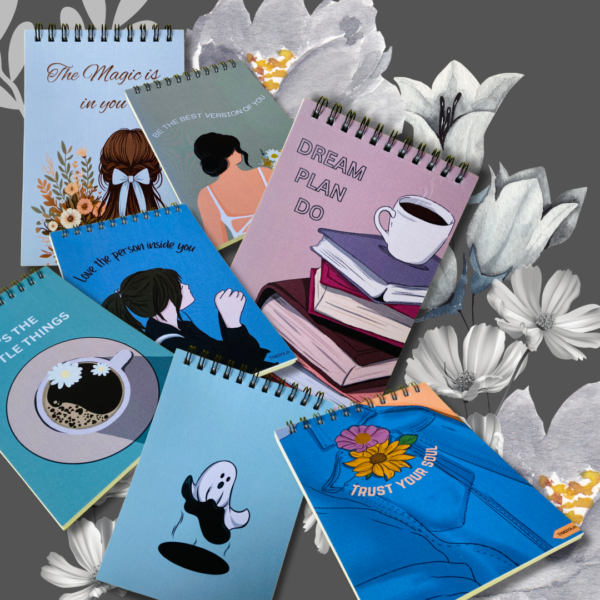 Mini treasure kit- 1 A5 Notepad/4 Bookmarks/ 2 A6 sticker sheet/ 1 seed pen