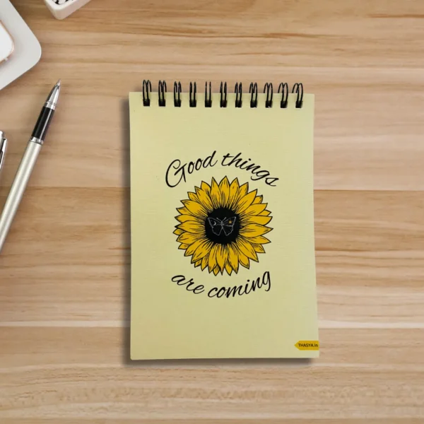 "Good Things Are Coming " A6 Notepad / wiro-Unruled 120 Pages /Softboard