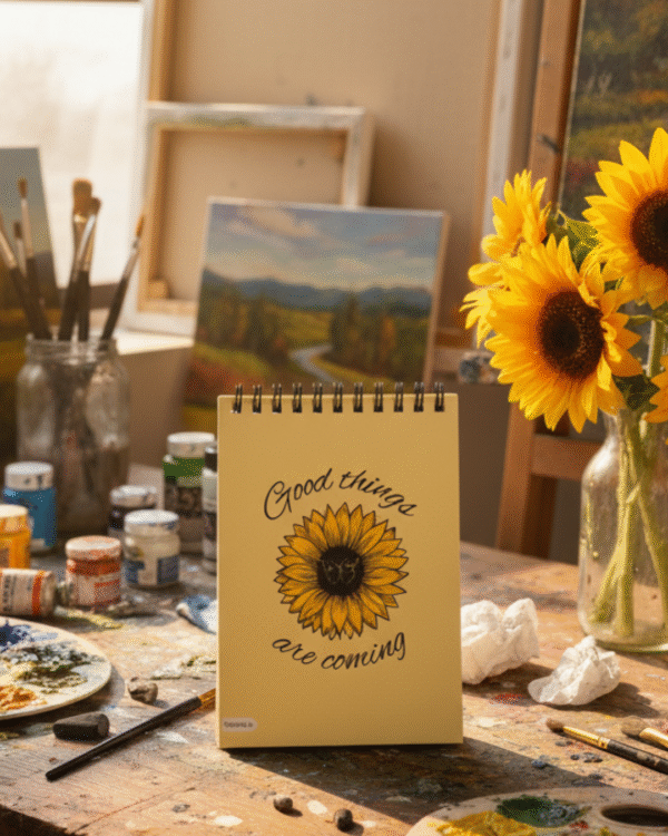 "Good Things Are Coming " A6 SKETCHBOOK /Wiro-120 Pages/ Hardboard