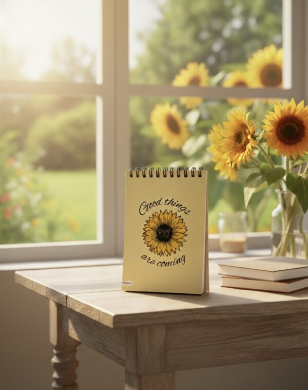 "Good Things Are Coming " A6 Notepad / wiro-Unruled 120 Pages /Softboard