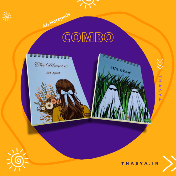 A6 Combo - A6 Notepad(Pack of 2)/Unruled 120 Pages each/ Natural shaded paper/70 GSM