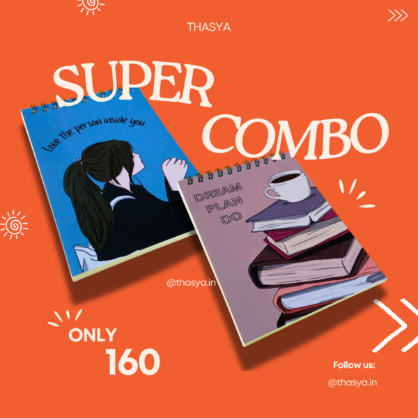 A6 Combo - A6 Notepad(Pack of 2)/Unruled 120 Pages each/ Natural shaded paper/70 GSM