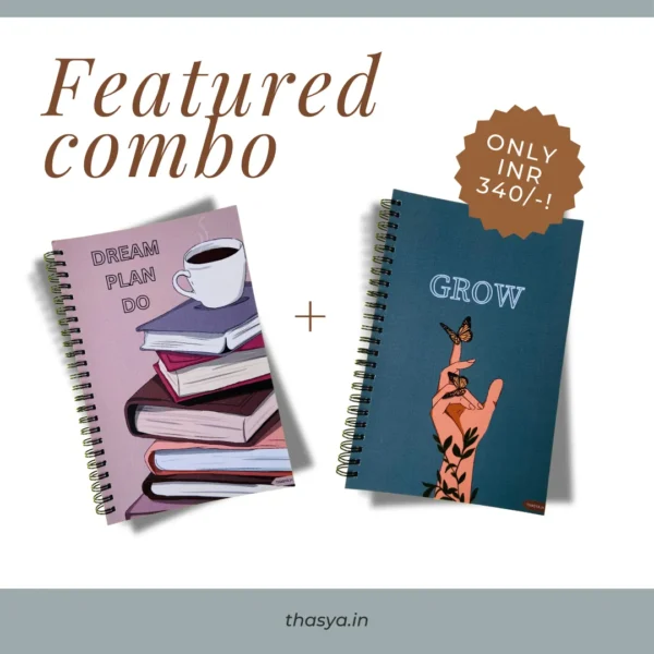 A5 Combo - A5 Notepad(Pack of 2)/Unruled 160 Pages each/ Natural shaded paper/70 GSM