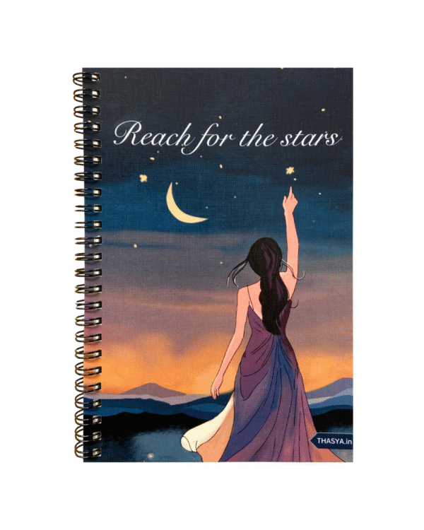 "Reach for the Stars" A5 Notepad / Wiro-Unruled 160 Pages /Softboard