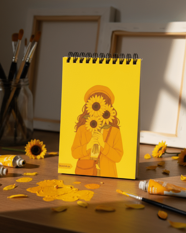 "Sunflower "A6 SKETCHBOOK /Wiro-120 Pages/ Hardboard
