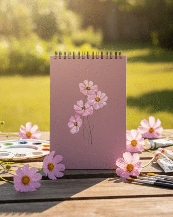 "Aesthetic flower"A5 SKETCHBOOK /Wiro-160 Pages/ Hardboard