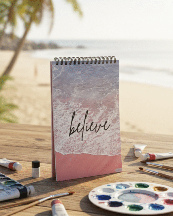 "Believe"A5 SKETCHBOOK /Wiro-160 Pages/ Hardboard