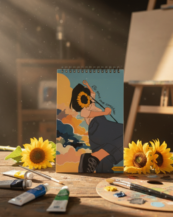 "Be your Own Sunshine"A5 SKETCHBOOK /Wiro-160 Pages/ Hardboard