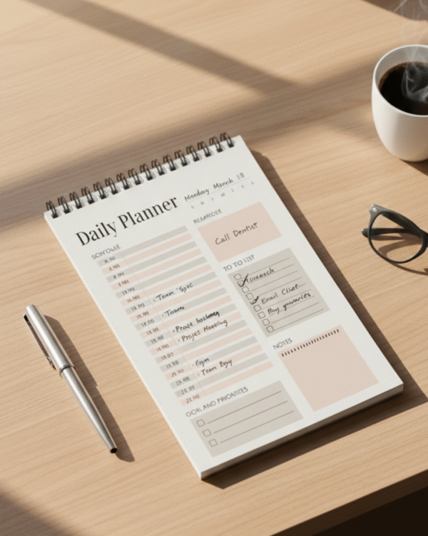 "Basic Planner" A5 Size / Wiro Hard board - 60 sheets Daily Planner