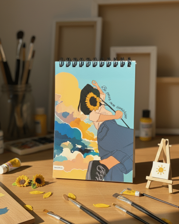 "Be your own Sunshine"A6 SKETCHBOOK /Wiro-120 Pages/ Hardboard