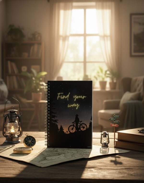 "Find your Way" A5 Notepad / Wiro-Unruled 160 Pages /Softboard