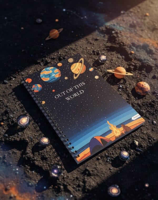 "Out Of This World" A5 Notepad / Wiro-Unruled 160 Pages /Softboard
