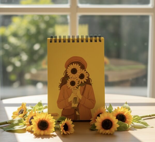 "Sunflower" A6 Notepad / Wiro-Unruled 120 Pages /Softboard