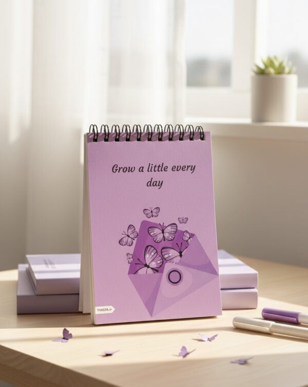 "Grow a little" A6 Notepad / Wiro-Unruled 120 Pages /Softboard